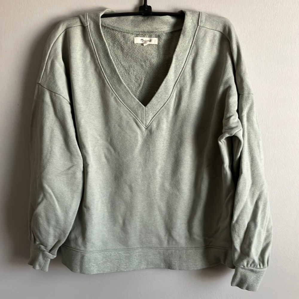 Madewell Hemp-Cotton V-Neck Sweatshirt